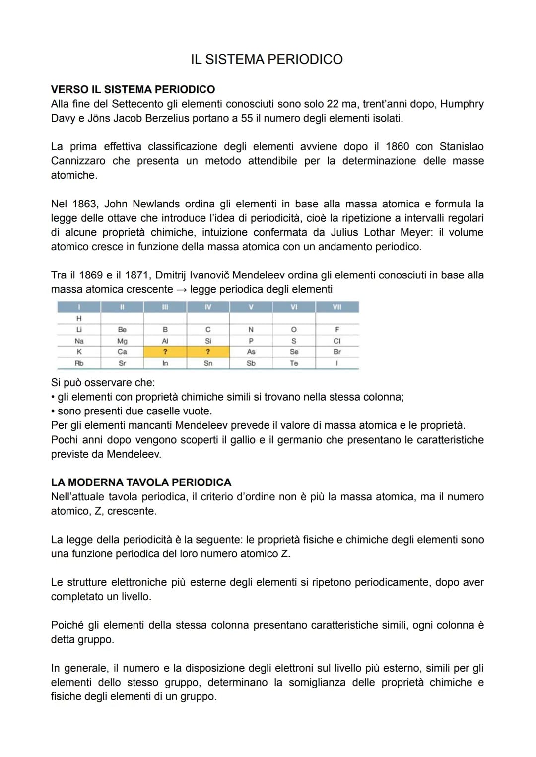 VERSO IL SISTEMA PERIODICO
Alla fine del Settecento gli elementi conosciuti sono solo 22 ma, trent'anni dopo, Humphry
Davy e Jöns Jacob Berz