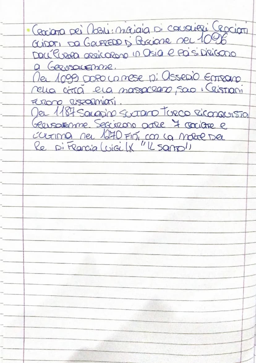 antigioDaismo.
1096 prima crociana.
Reconocista
Le crociare
Leeano II Bandisce la feina crociatia CHiana
I cristiani a saware Gerusalemme. e