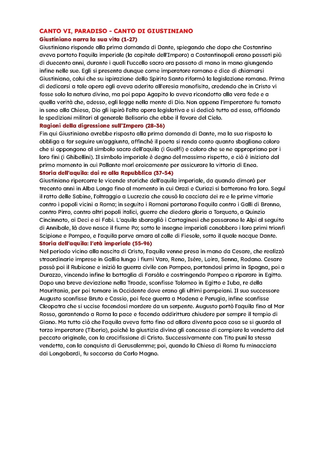 Divina Commedia, canti 6 e 11 del Paradiso