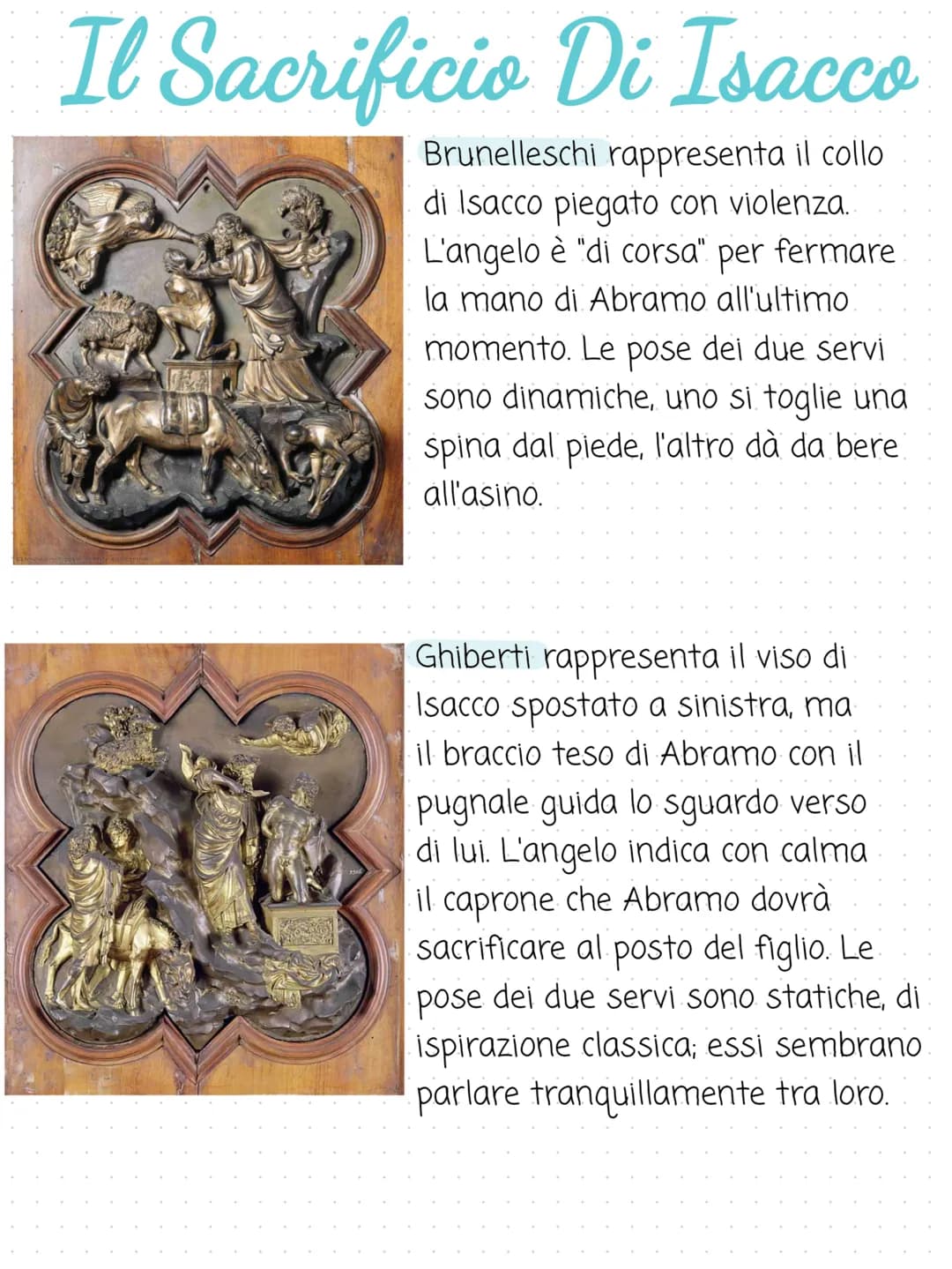 Filippo Brunelleschi
Nacque a Firenze nel 1377 da un'agiata famiglia e compì studi
regolari.
Brunelleschi ricevette vari incarichi per reali