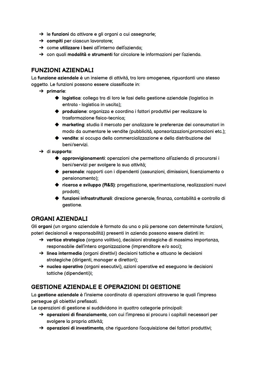 ECONOMIA - I'AZIENDA
L'azienda è un'organizzazione di persone e di beni destinata a durare nel tempo che
svolge una serie di operazioni, per