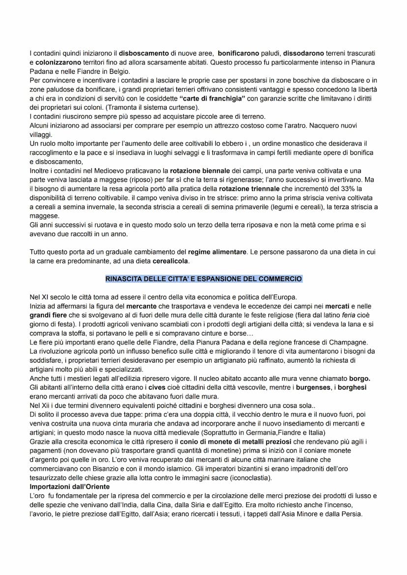 LA RINASCITA DELL' XI SECOLO
Intorno all'anno Mille, dopo secoli, la popolazione dell'Europa inizia di nuovo a crescere e in soli 100 anni a