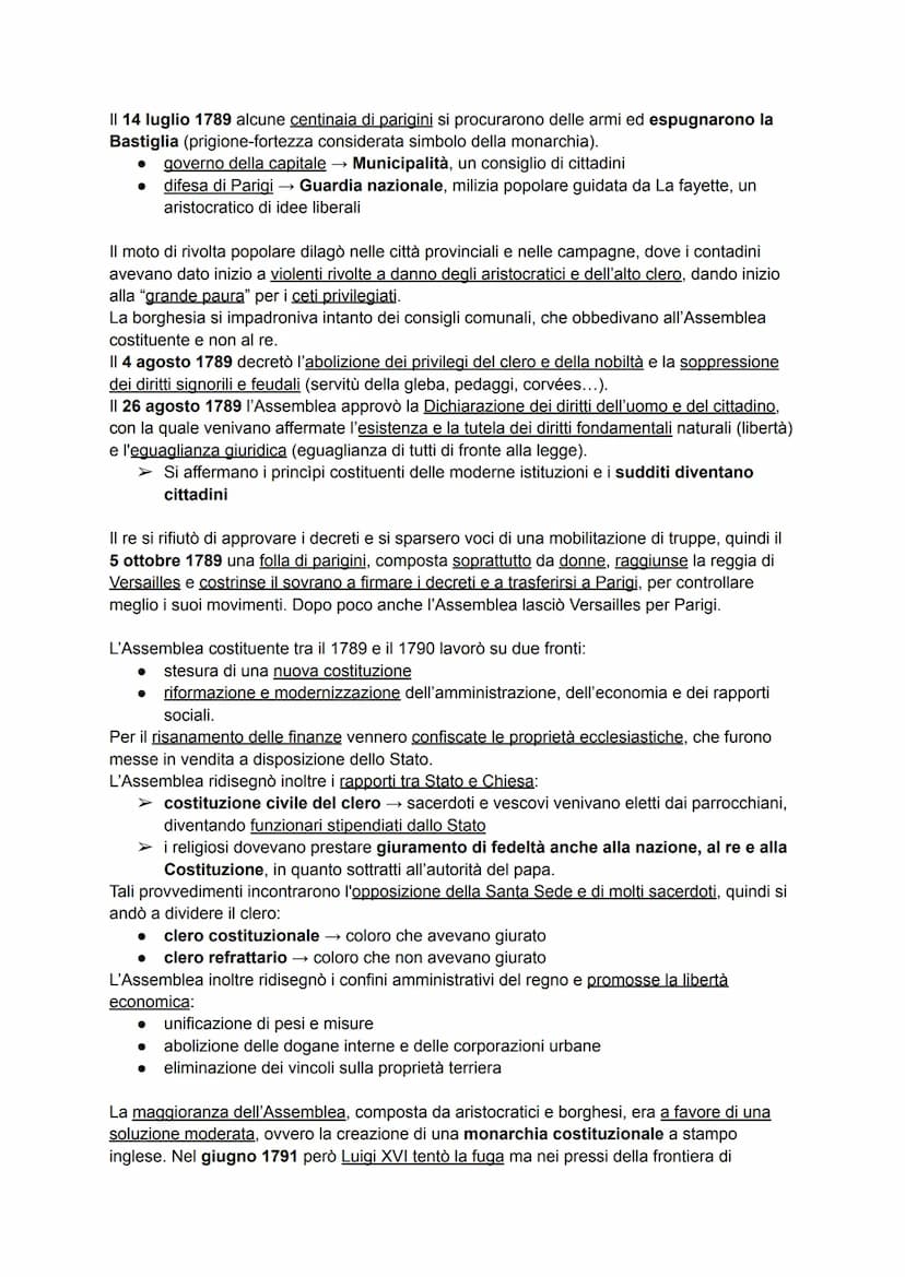 LA RIVOLUZIONE FRANCESE
Dopo il periodo dell'illuminismo, in Francia vi era un diffuso malcontento e una generale
conflittualità, generata d