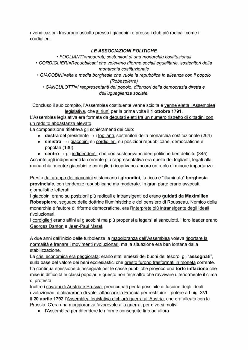 LA RIVOLUZIONE FRANCESE
Dopo il periodo dell'illuminismo, in Francia vi era un diffuso malcontento e una generale
conflittualità, generata d