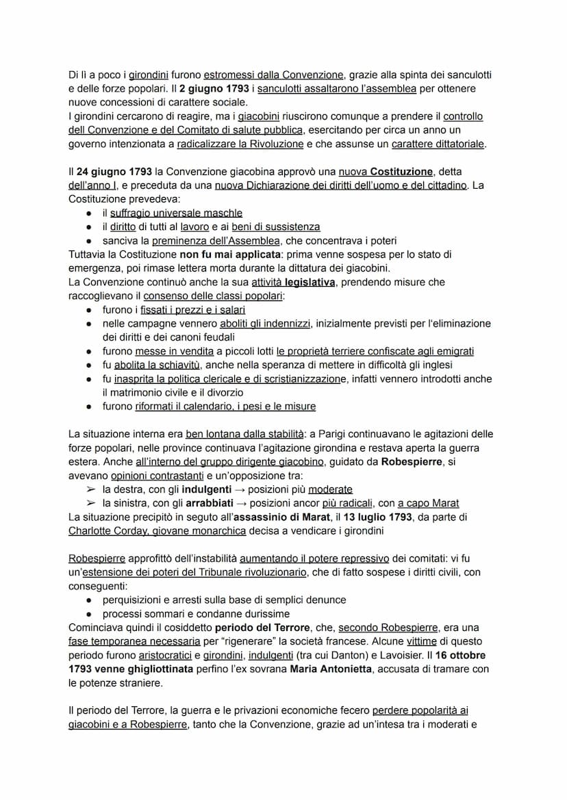 LA RIVOLUZIONE FRANCESE
Dopo il periodo dell'illuminismo, in Francia vi era un diffuso malcontento e una generale
conflittualità, generata d