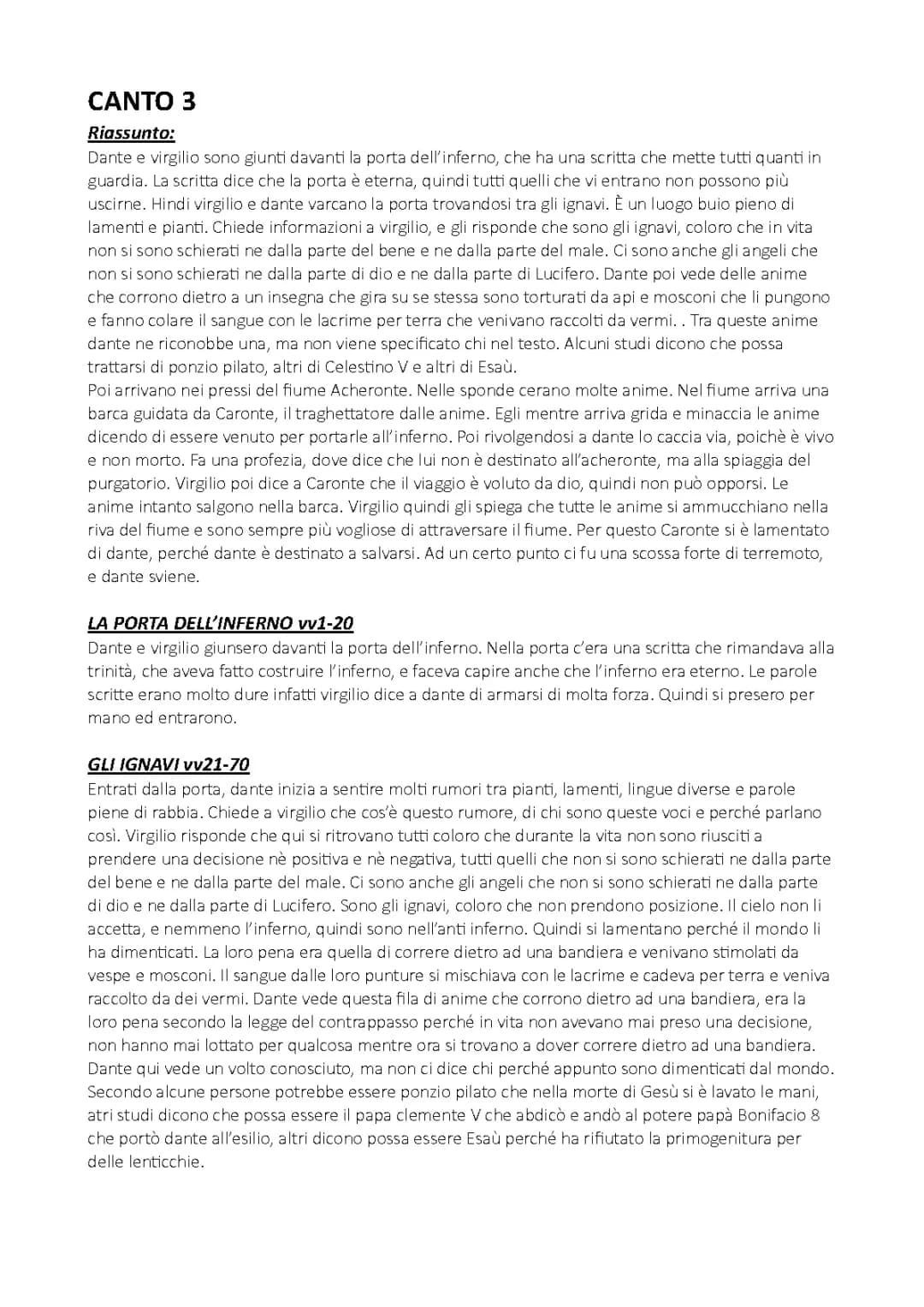CANTO 3 INFERNO ANALISI