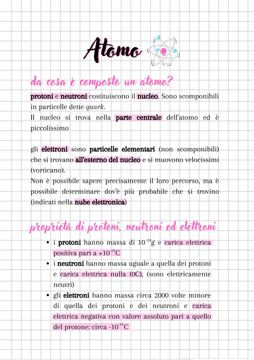 # Atomo

da cosa è composto un atomo?

protoni e neutroni costituiscono il nucleo. Sono scomponibili
in particelle dette quark.

Il nucleo s