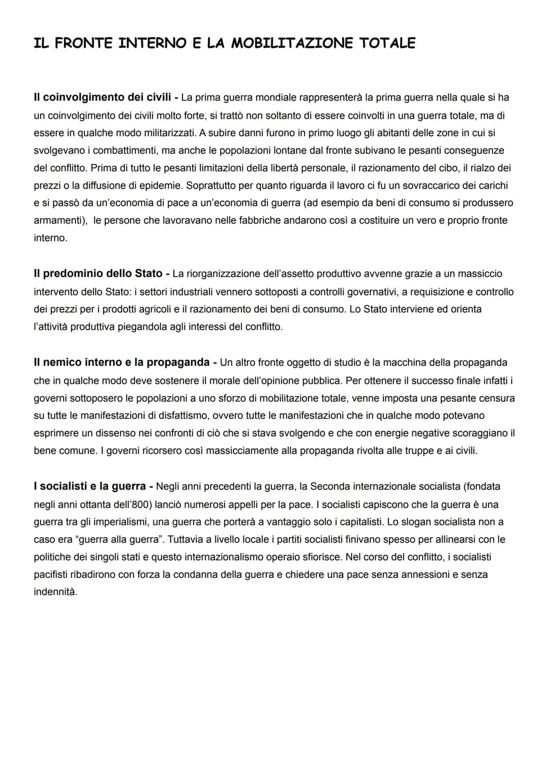 LA PRIMA GUERRA MONDIALE
CAUSE E INIZIO DELLA GUERRA
La prima guerra mondiale fu un conflitto molto duro e sanguinoso e la sua brutalità ver
