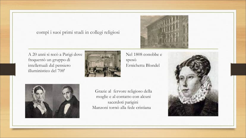 IL ROMANTICISMO
Sapienza Anna Chiara 3B 2021/2022 Alessandro Manzoni
Conte Pietro Manzoni
Manzoni nacque a Milano
nel 1785.
I suoi genitori
