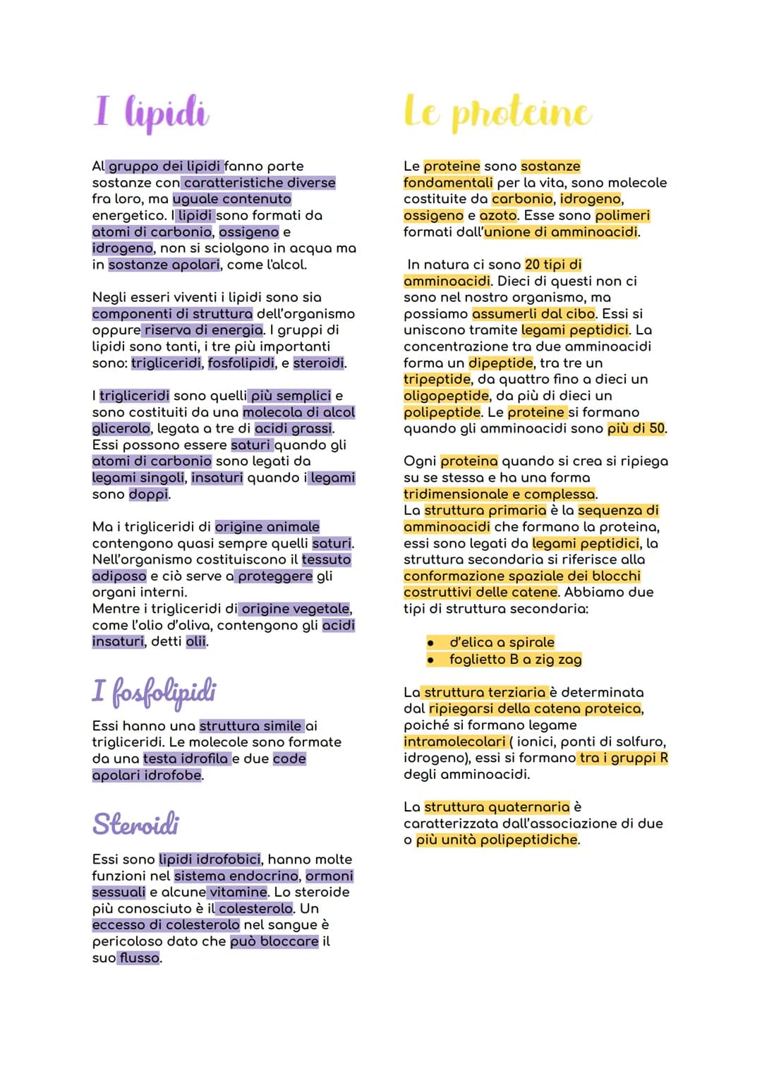 le biomolecole
I composti organici con più importanza
includono i carboidrati, i lipidi,
proteine, e acidi nucleici, esse sono
oggetto di st