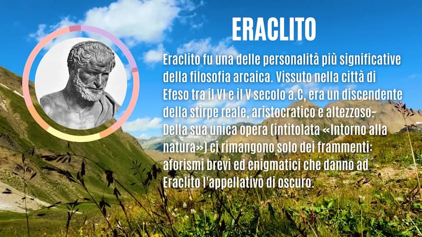 
<h2 id="eraarcaicariassunto">Era arcaica riassunto</h2>
<p>Eraclito e Parmenide</p>
<p>Eraclito fu una delle personalità più significative 