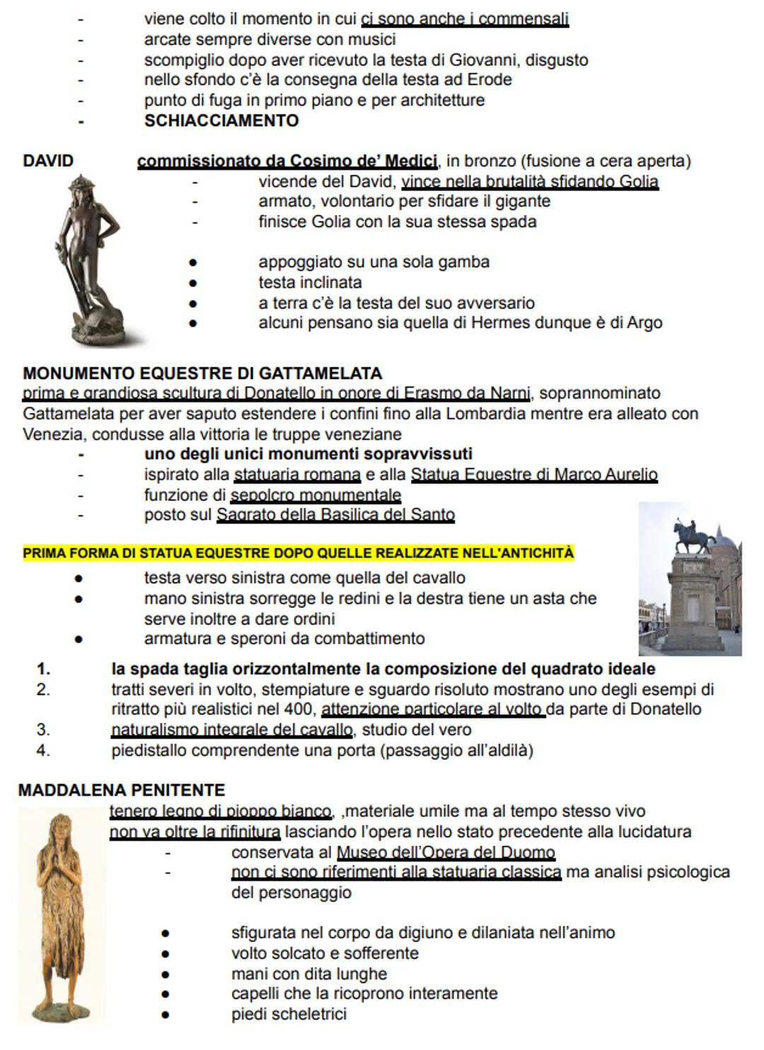 Donatello
nasce a Firenze da una famiglia benestante formandosi nella bottega di Ghiberti
arte della fusione, orafa e schiacciamento
Viaggia