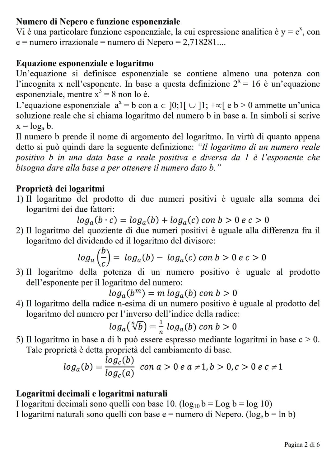 Funzione esponenziale
Si chiama funzione esponenziale ogni funzione del tipo:
y = a*
con a € ]0;1[]1; + x[
. Il dominio è R.
Il grafico non 
