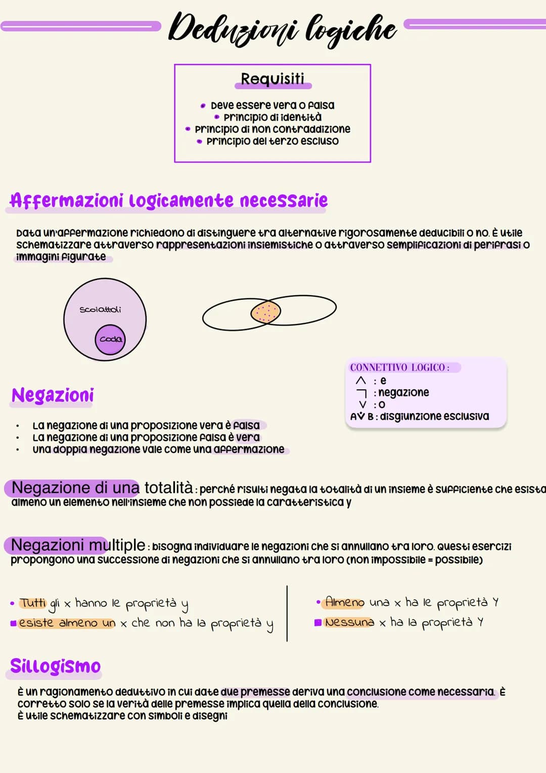 Affermazioni logicamente necessarie
Data un'affermazione richiedono di distinguere tra alternative rigorosamente deducibili o no. È utile
sc