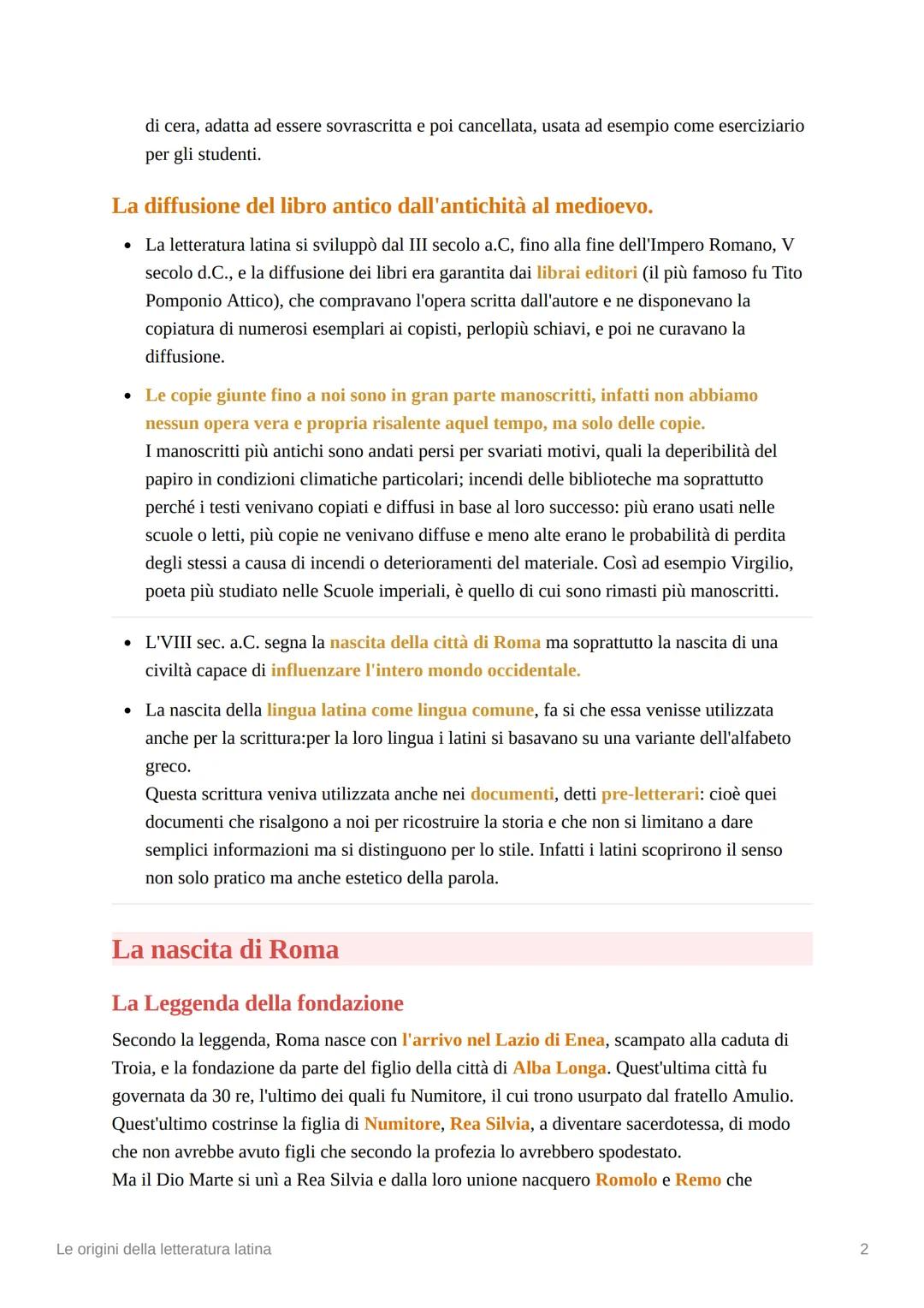 Le origini della letteratura latina
Come sono giunti a noi i testi della letteratura latina
I testi latini sono giunti a noi grazie ad un pe