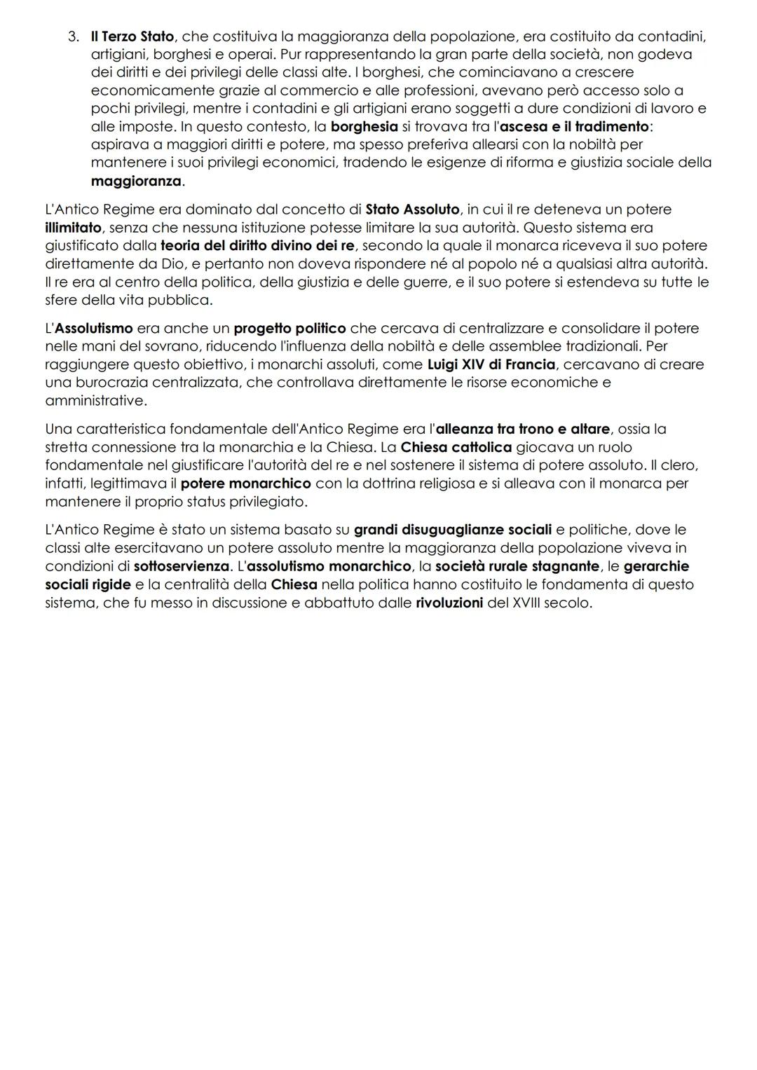 L'antico Regime
L'Antico Regime è il sistema politico, sociale ed economico che ha caratterizzato gran parte
dell'Europa fino alle rivoluzio