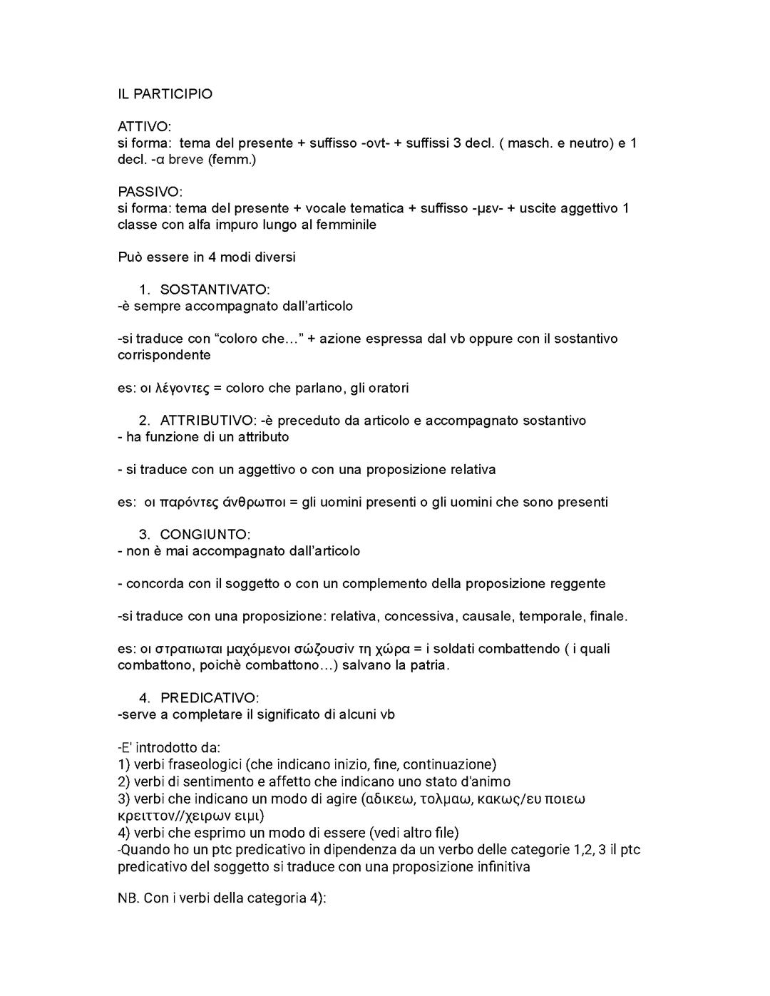 Il participio in greco 