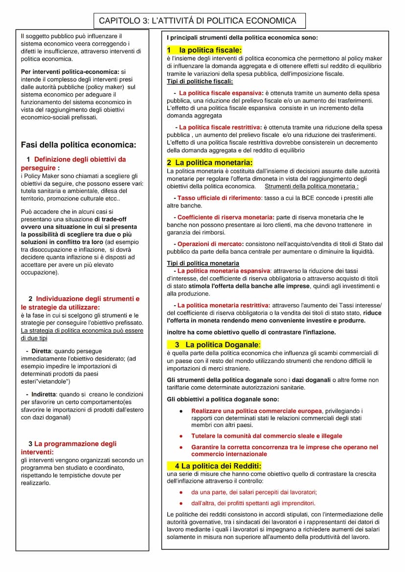 CAPITOLO 1: LA FINANZA PUBBLICA
RUOLO DELLO STATO NEI SISTEMI
ECONOMICI
1 sistema economico liberista: Scuola classica
secondo gli economist