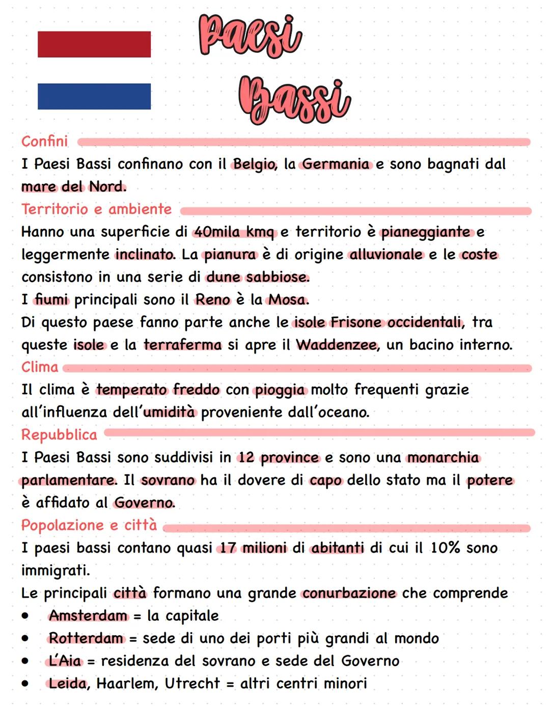 =
Confini
paesi
Bassi
I Paesi Bassi confinano con il Belgio, la Germania e sono bagnati dal
mare del Nord.
Territorio e ambiente
Hanno una s