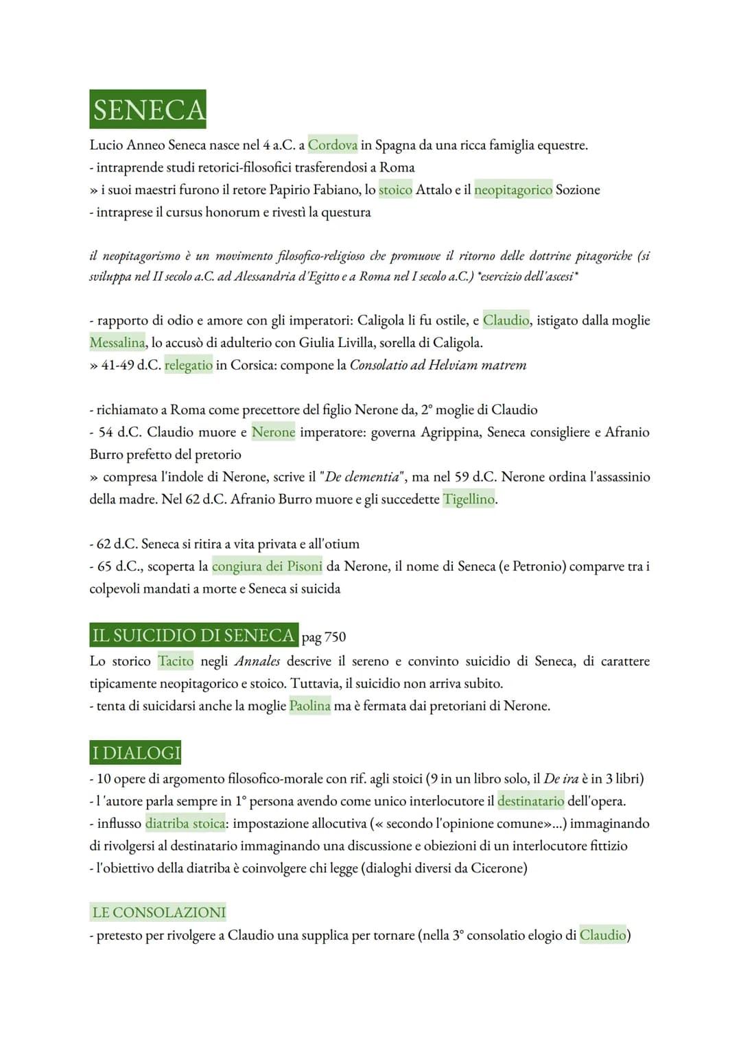 SENECA
Lucio Anneo Seneca nasce nel 4 a.C. a Cordova in Spagna da una ricca famiglia equestre.
- intraprende studi retorici-filosofici trasf