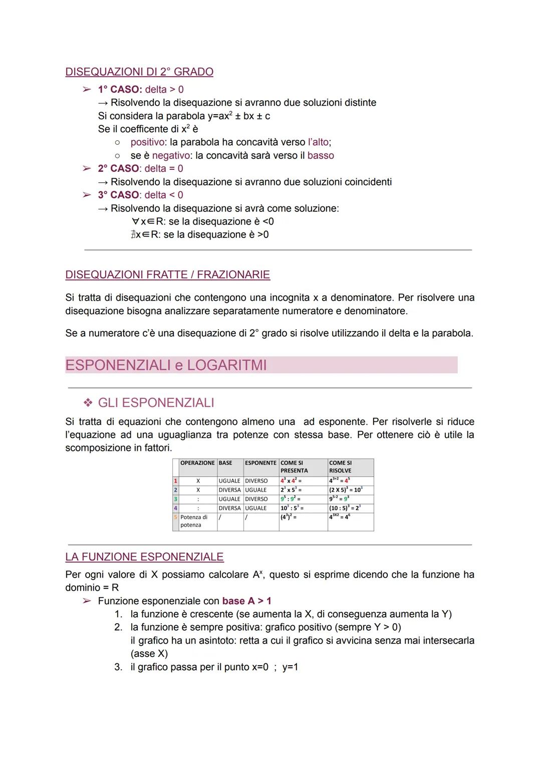 EQUAZIONI (lineari, di 2° grado e fratte)
EQUAZIONI:
➤ Le equazioni lineari contengono l'incognita a primo grado.
> Le equazioni di 2° grado