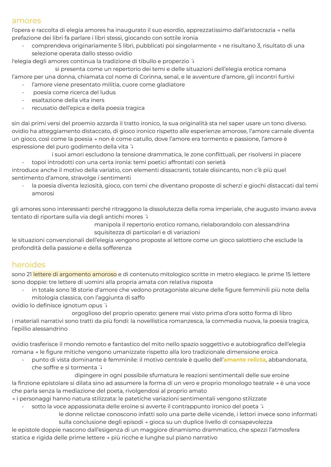 OVIDIO 43 a.C. - 17 a.C.
poeta molto amato perché celebrò modelli, per il pubblico raffinato di roma, dell'elegia e l'elegia colta di
stampo