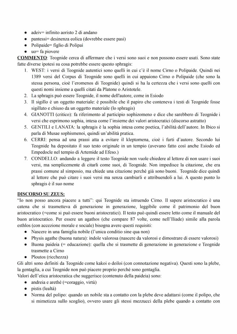 17/12 anna
TEOGNIDE
Corpus Theognideum: insieme di versi che si attribuiscono a Teognide, 1389 e tutti di Teognide. In realtà
questa è una s