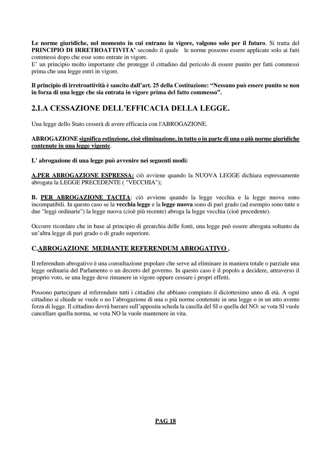 DISPENSE DI DIRITTO
➤ I TIPI DI FONTI
SCHEDA N.2
MODULO 1- UNITA'2 DEL LIBRO (da pag.26 a pag.37)
LE FONTI NORMATIVE E L'EFFICACIA DELLE LEG