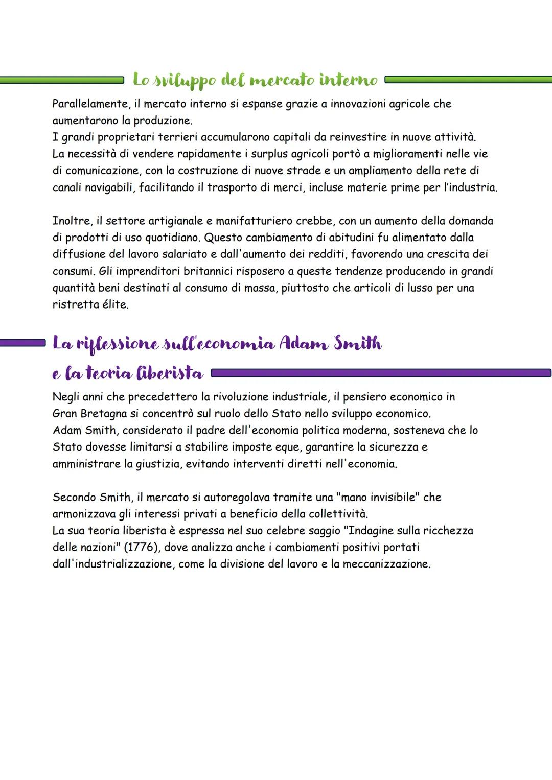 Una rivoluzione non improvvisa ma irreversibile
La "rivoluzione industriale" ebbe inizio in Gran Bretagna negli ultimi decenni del
Settecent