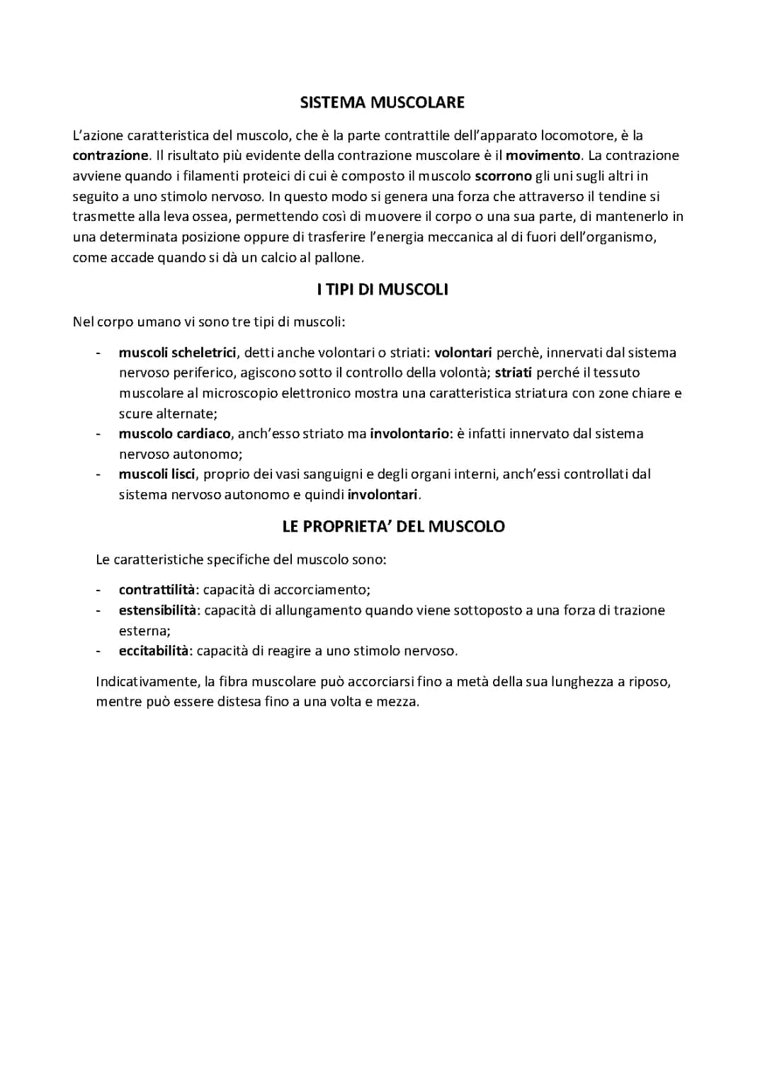 Sistema Muscolare 