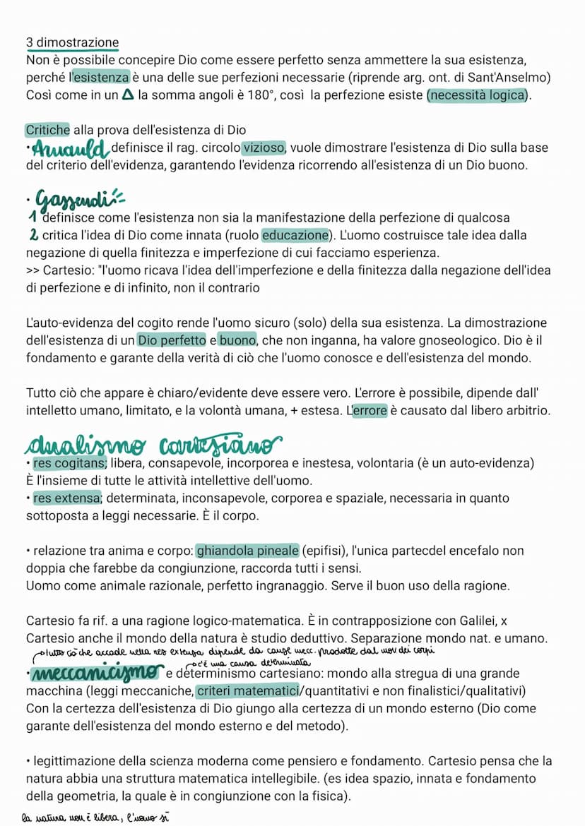 Cartesio
• iniziatore razionalismo: filosofia da sempre uso della ragione, ma questo mov. fil. assume
essa come unico strumento utile x cono