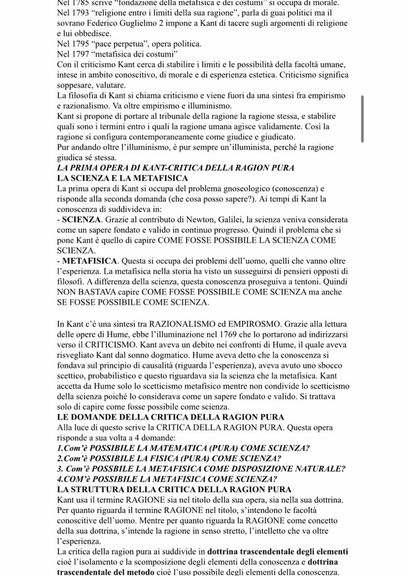 KANT (sofia)
Kant è uno dei filosofi più importanti, tanto da influenzare i filosofi successivi, che
non possono essere capiti se non si con