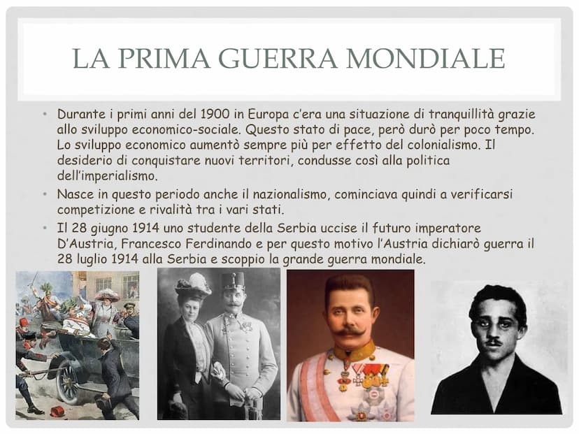 LA PRIMA
GUERRA MONDIALE ●
●
CONCETTI CHIAVE
Colonialismo
Nazionalismo
• Imperialismo
●
Armistizio
Dopoguerra
fascismo
●
●
●
●
CONCETTI CHIA