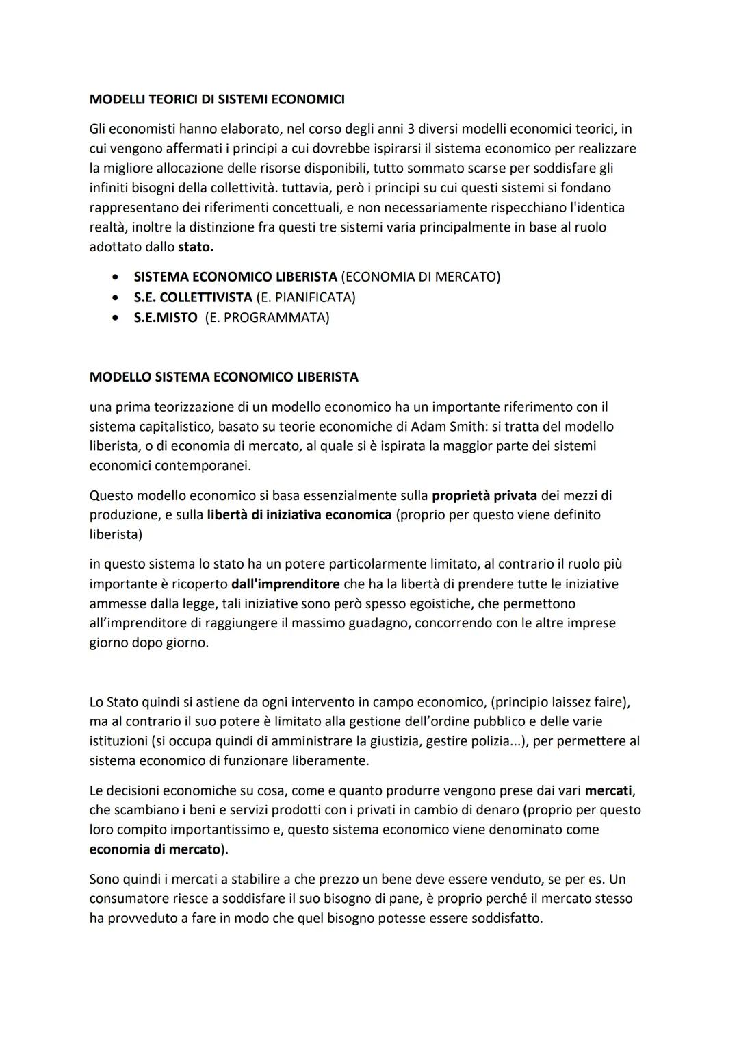 # I SISTEMI ECONOMICI

I soggetti economici non svolgono la propria attività economica separatamente gli uni dagli
altri, ma al contrario so