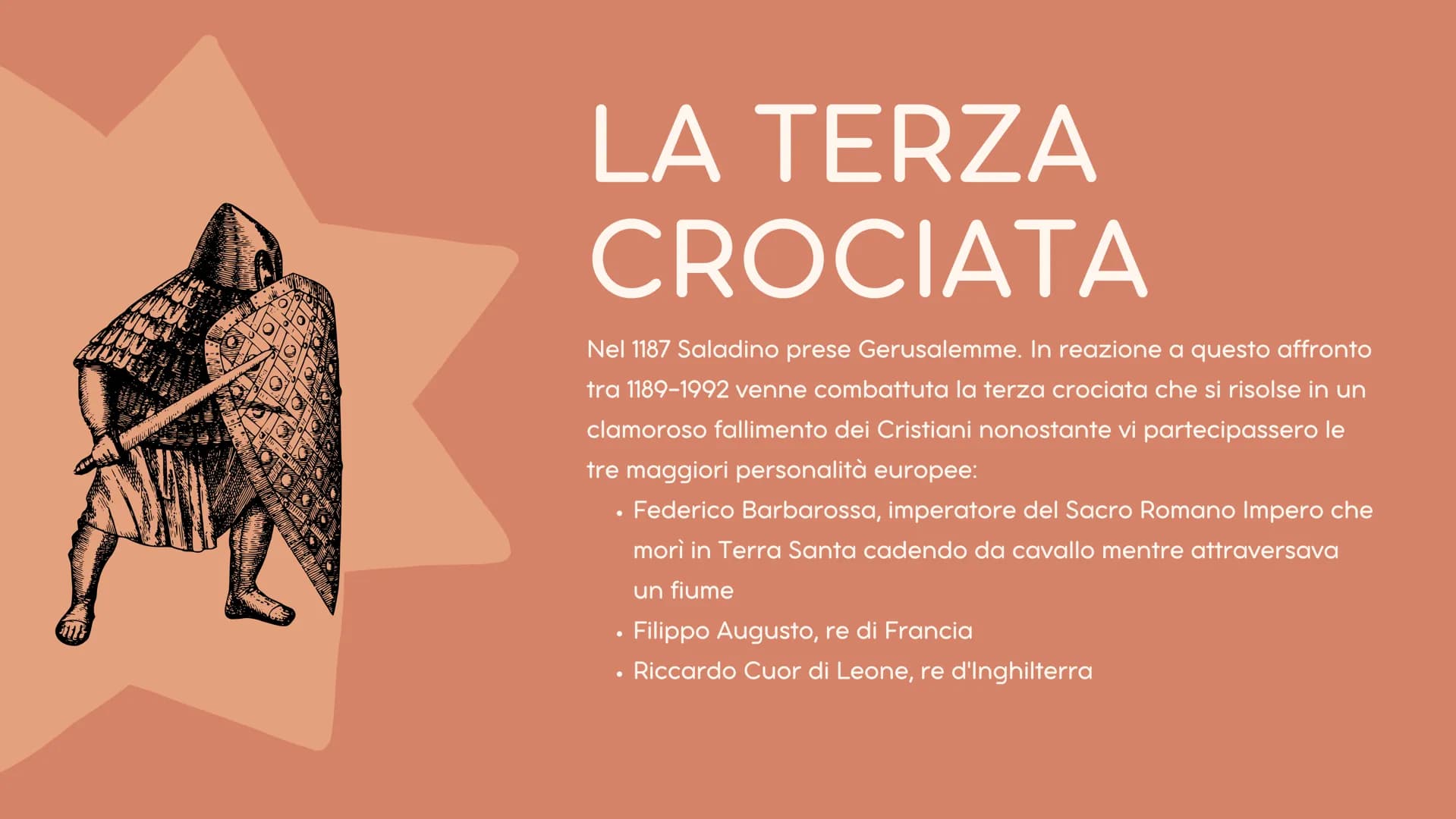 LE CROCIATE
Margherita Elefante 3^AS SIGNIFICATO
Crociata: termine che indica le guerre combattute da
eserciti cristiani contro i musulmani 