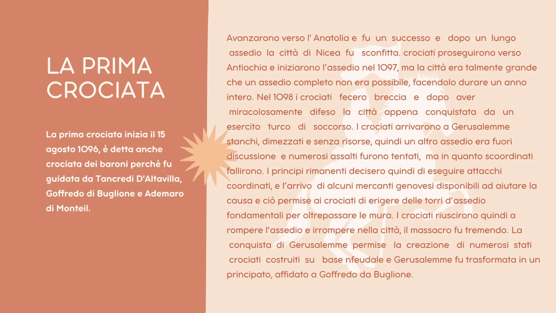 LE CROCIATE
Margherita Elefante 3^AS SIGNIFICATO
Crociata: termine che indica le guerre combattute da
eserciti cristiani contro i musulmani 