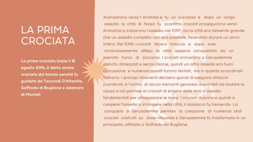 LE CROCIATE
Margherita Elefante 3^AS SIGNIFICATO
Crociata: termine che indica le guerre combattute da
eserciti cristiani contro i musulmani 