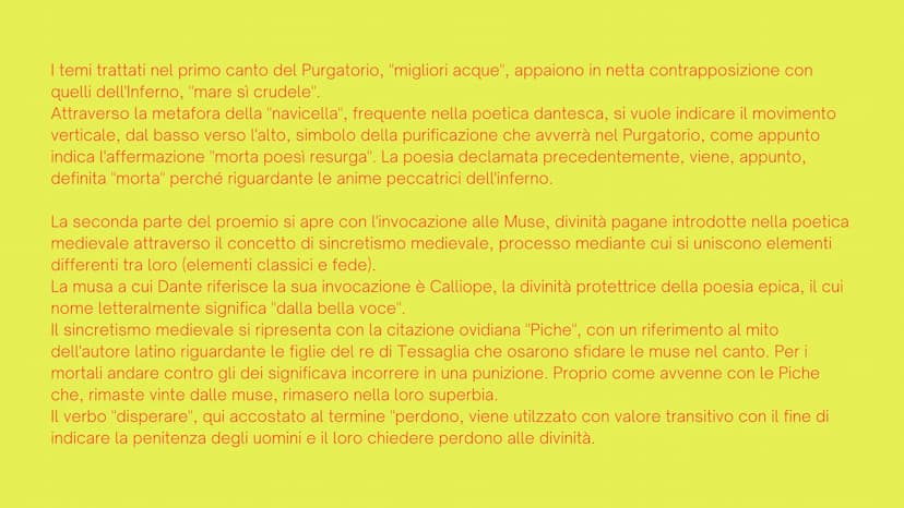 PURGATORIO
Canto I
Divina Commedia Per correr miglior acque alza le vele
omai la navicella del mio ingegno,
che lascia dietro a sé mar sì cr