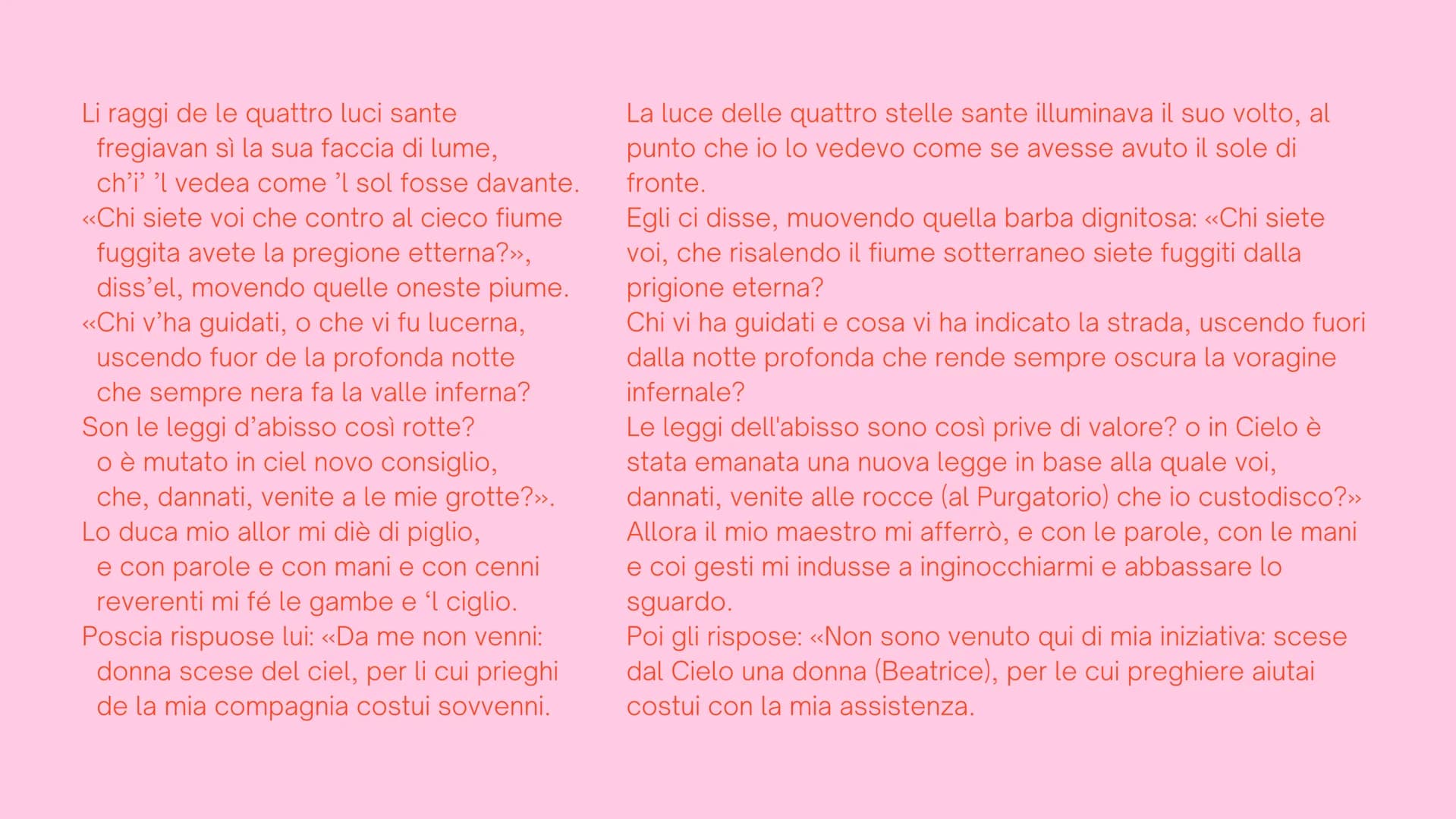 PURGATORIO
Canto I
Divina Commedia Per correr miglior acque alza le vele
omai la navicella del mio ingegno,
che lascia dietro a sé mar sì cr