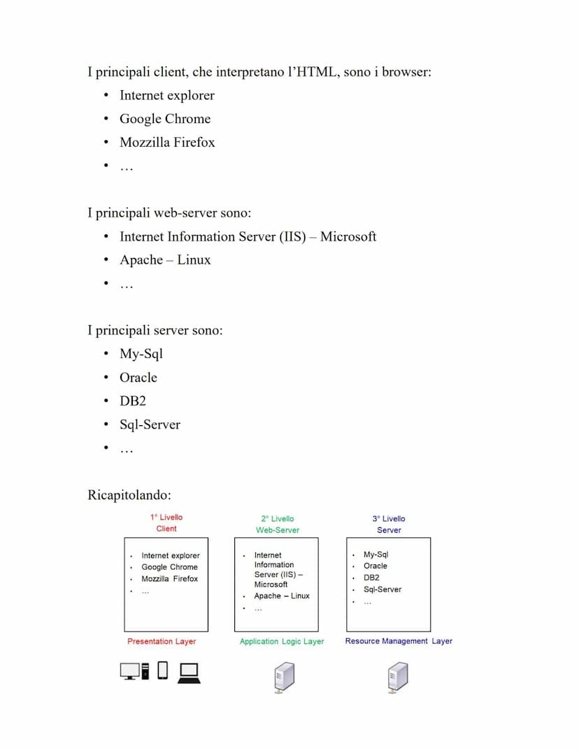 1.Applicazioni Web
1.1 I 3 livelli del Web
Il Web è il più grande sistema distribuito di tipo informativo.
Il modello di riferimento del Web