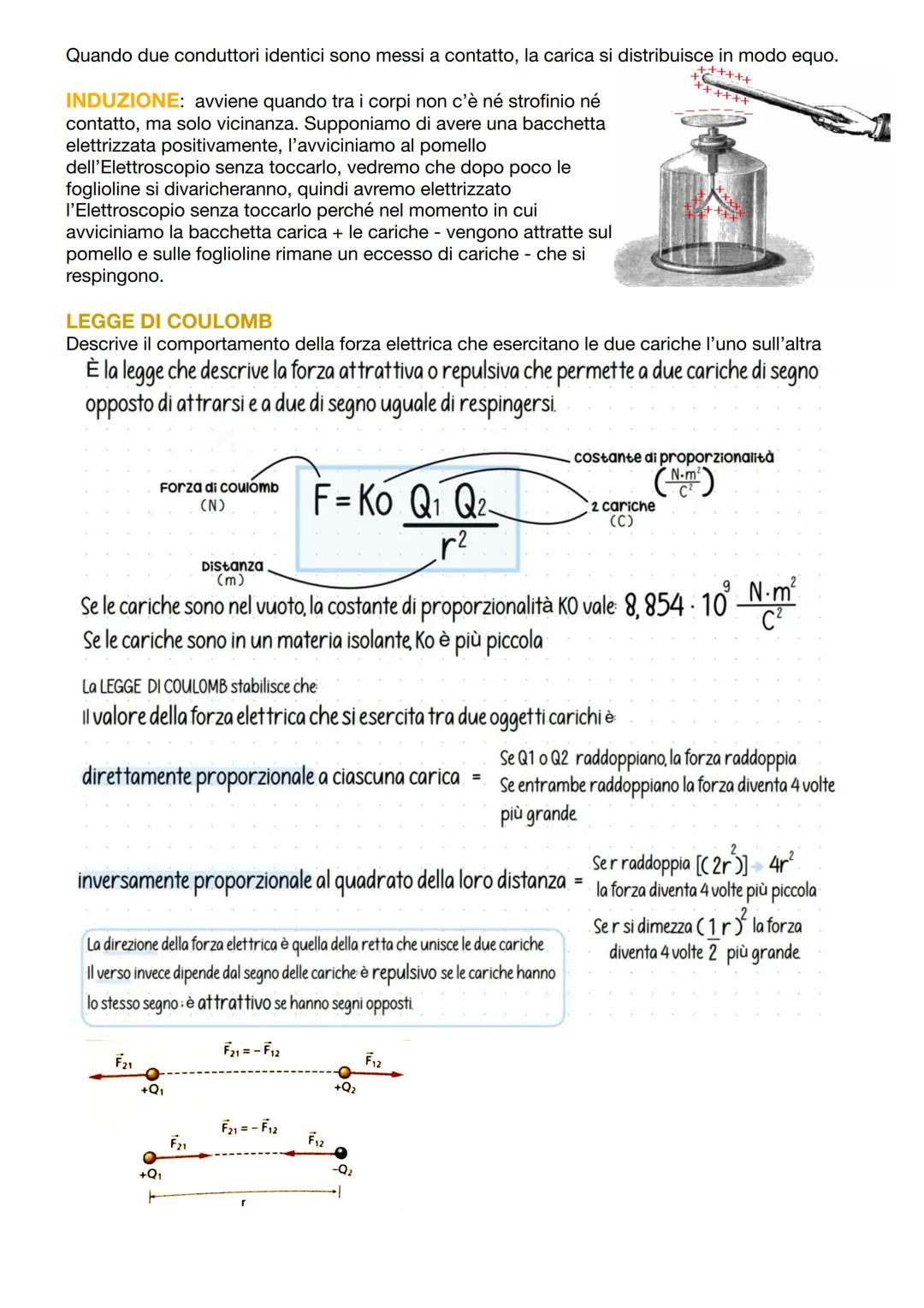 # CARICHE ELETTRICHE E FORZA ELETTRICA

La forza elettrica diminuisce quando aumenta la distanza. Si misura con l'Elettro scoppio
caratteriz