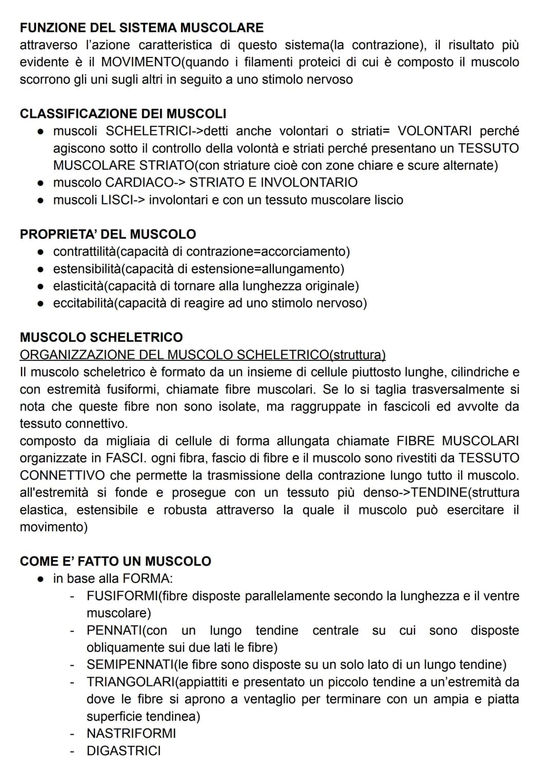 FUNZIONE DEL SISTEMA MUSCOLARE
attraverso l'azione caratteristica di questo sistema(la contrazione), il risultato più
evidente è il MOVIMENT