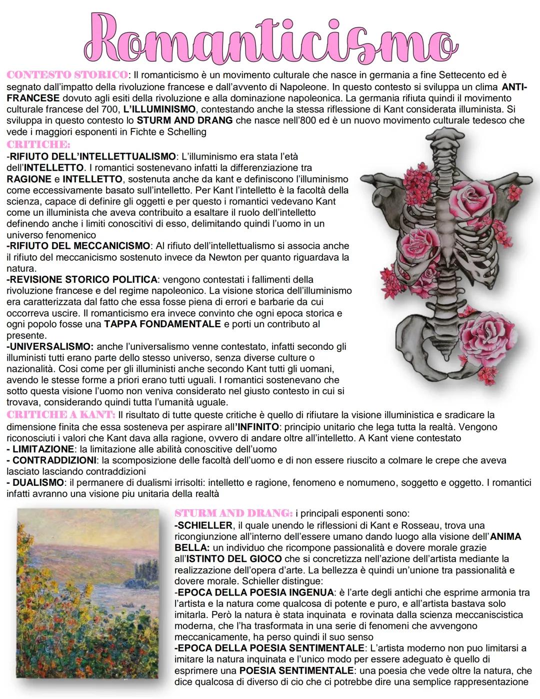 Romanticismo
CONTESTO STORICO: || romanticismo è un movimento culturale che nasce in germania a fine Settecento ed è
segnato dall'impatto de