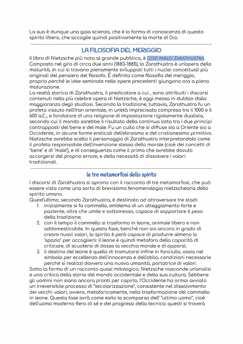 Friedrich Nietzsche
le fasi del pensiero e della produzione
La produzione di Nietzsche viene divisa in 4 periodi contraddistinti da dei
camb