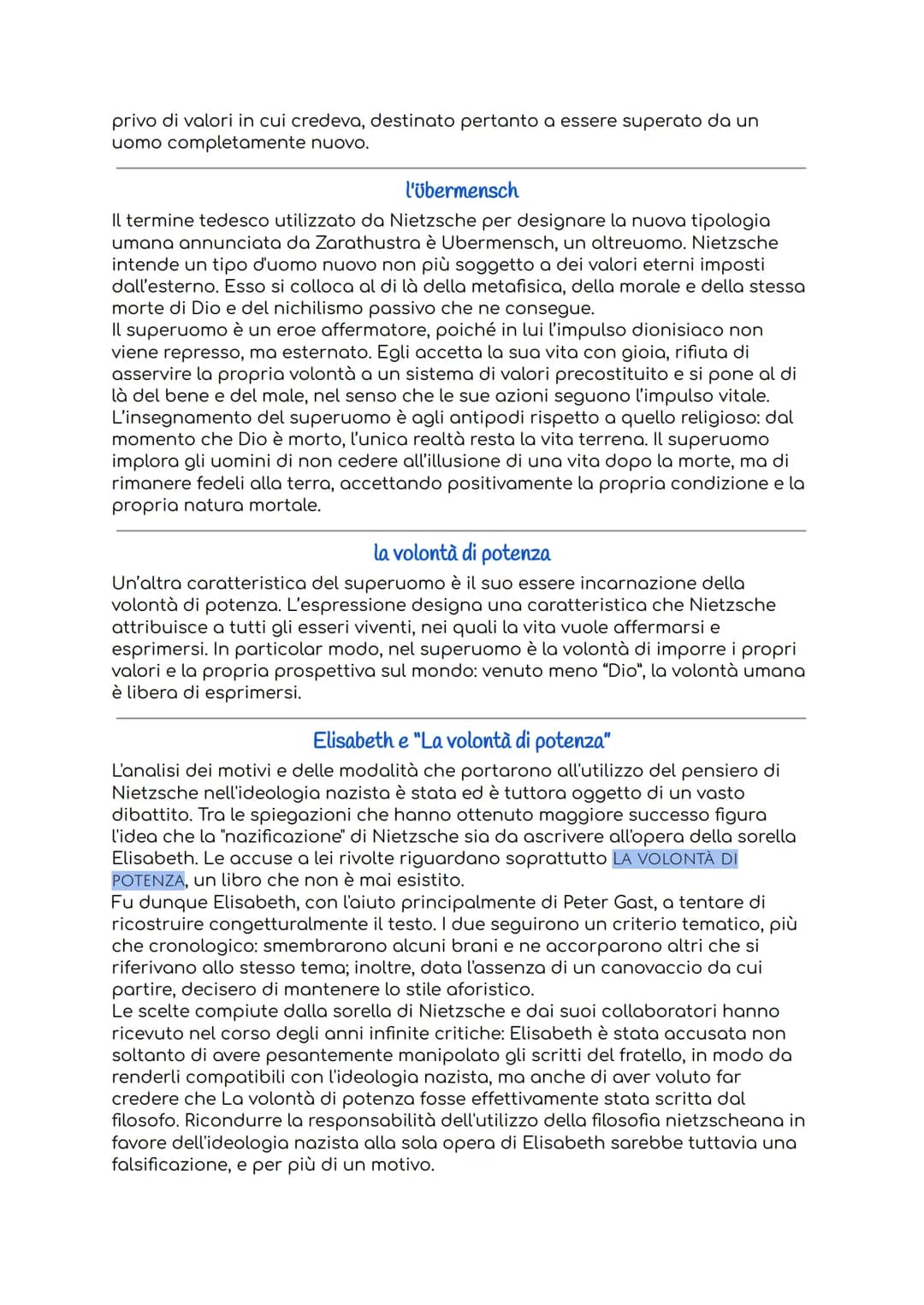Friedrich Nietzsche
le fasi del pensiero e della produzione
La produzione di Nietzsche viene divisa in 4 periodi contraddistinti da dei
camb
