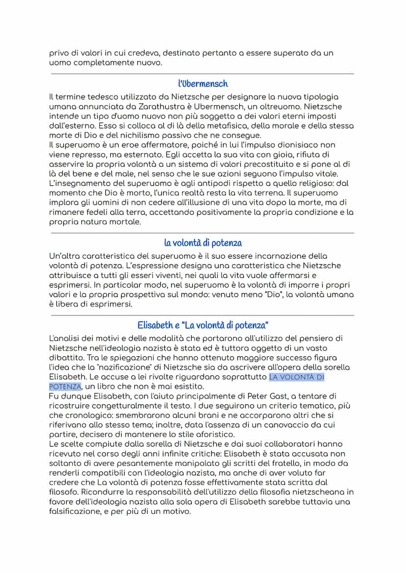 Friedrich Nietzsche
le fasi del pensiero e della produzione
La produzione di Nietzsche viene divisa in 4 periodi contraddistinti da dei
camb