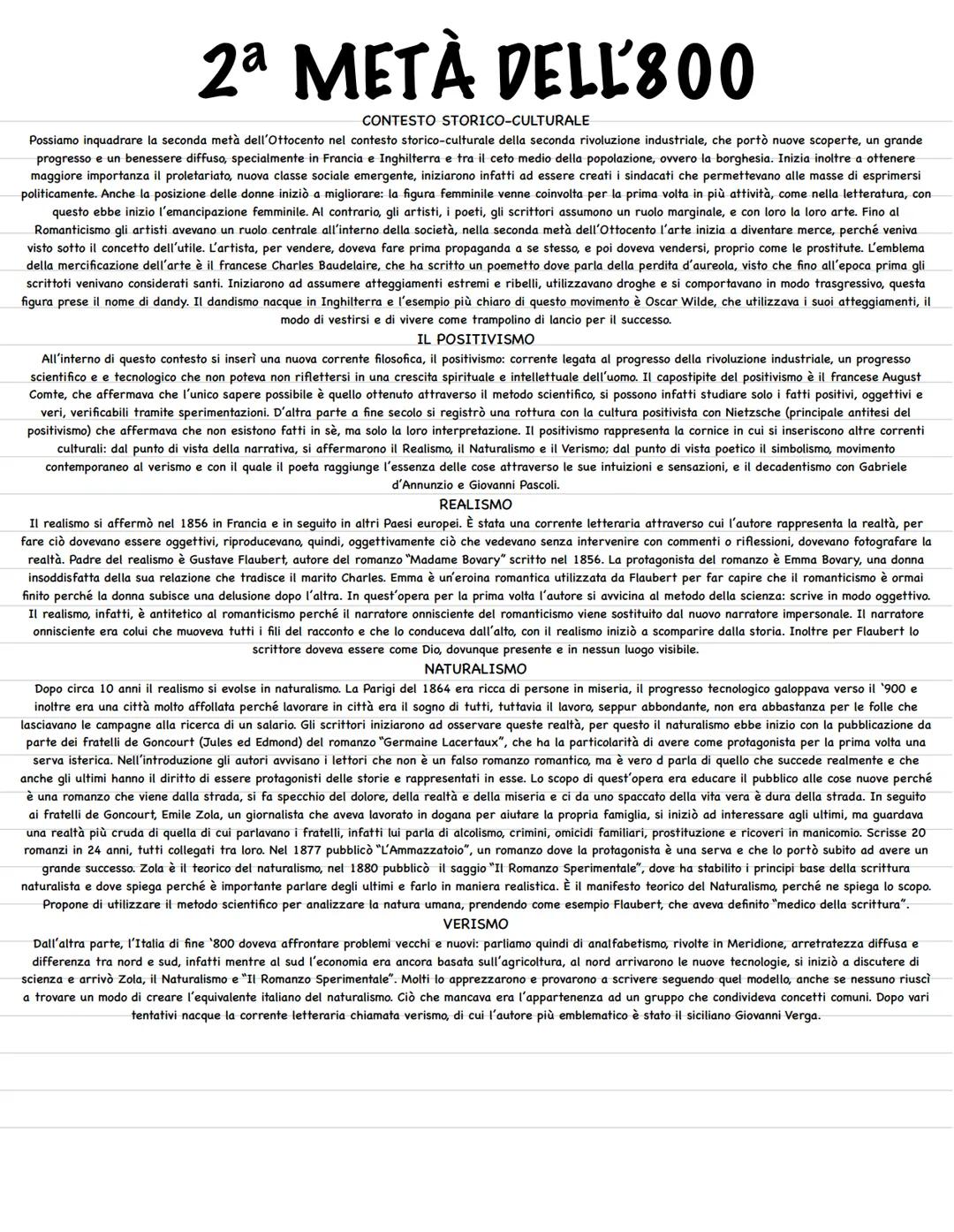 seconda metà dell’ottocento Verga