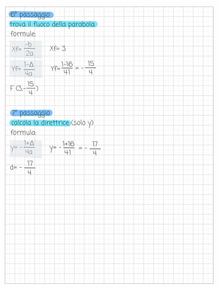 Come calcolare e disegnare le parabole
y=x²-6x +5
a=1
b= -6
C= 5
1° passaggio
osserva il coefficiente di a -> numero di x²
se il coefficient