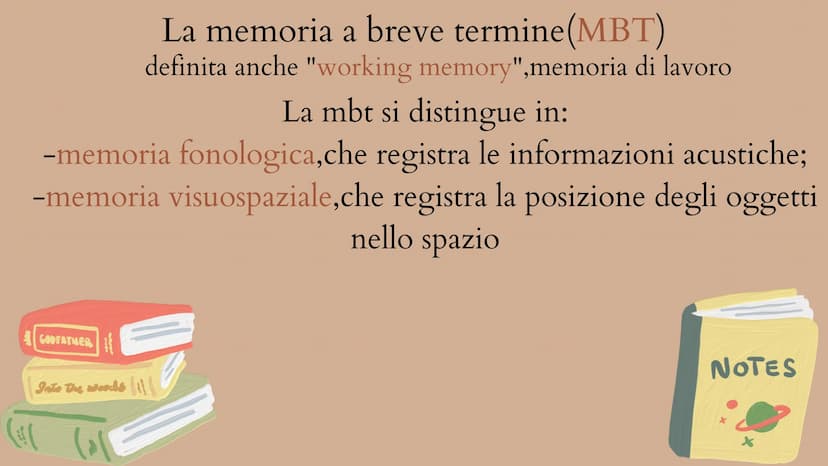La memoria Che cos'è la memoria?
La memoria è un'attività di base svolta dalla mente incaricata di
conservare dati,come idee,sensazioni,avve