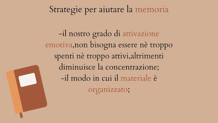 La memoria Che cos'è la memoria?
La memoria è un'attività di base svolta dalla mente incaricata di
conservare dati,come idee,sensazioni,avve